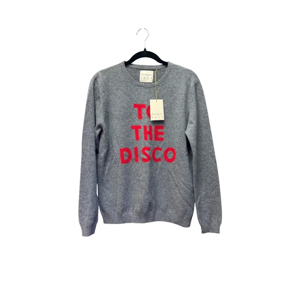 Jumper 1234 To The Disco Cashmere Sweater Grey Red Size 3